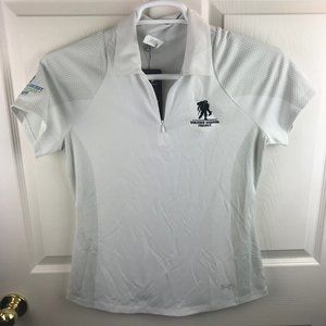 NWT Under Armour Wounded Warrior Polo Shirt White